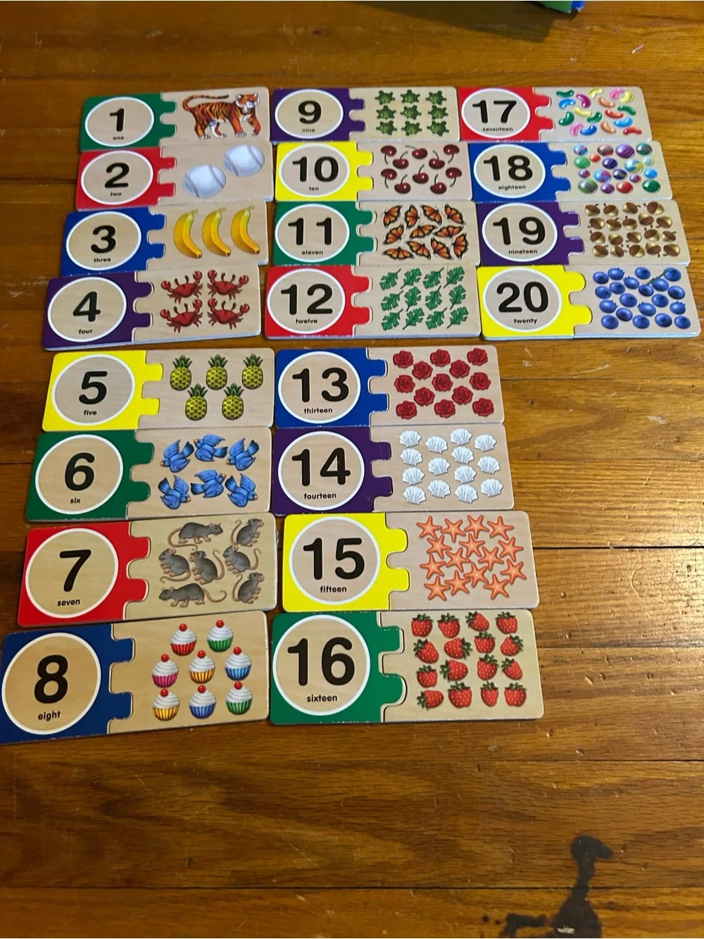 Wooden Number Puzzle Matching Game - Colorful Counting Toy for Kids